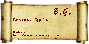 Brozsek Gyula névjegykártya