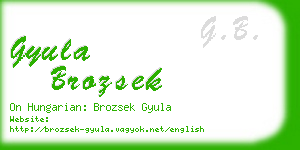 gyula brozsek business card